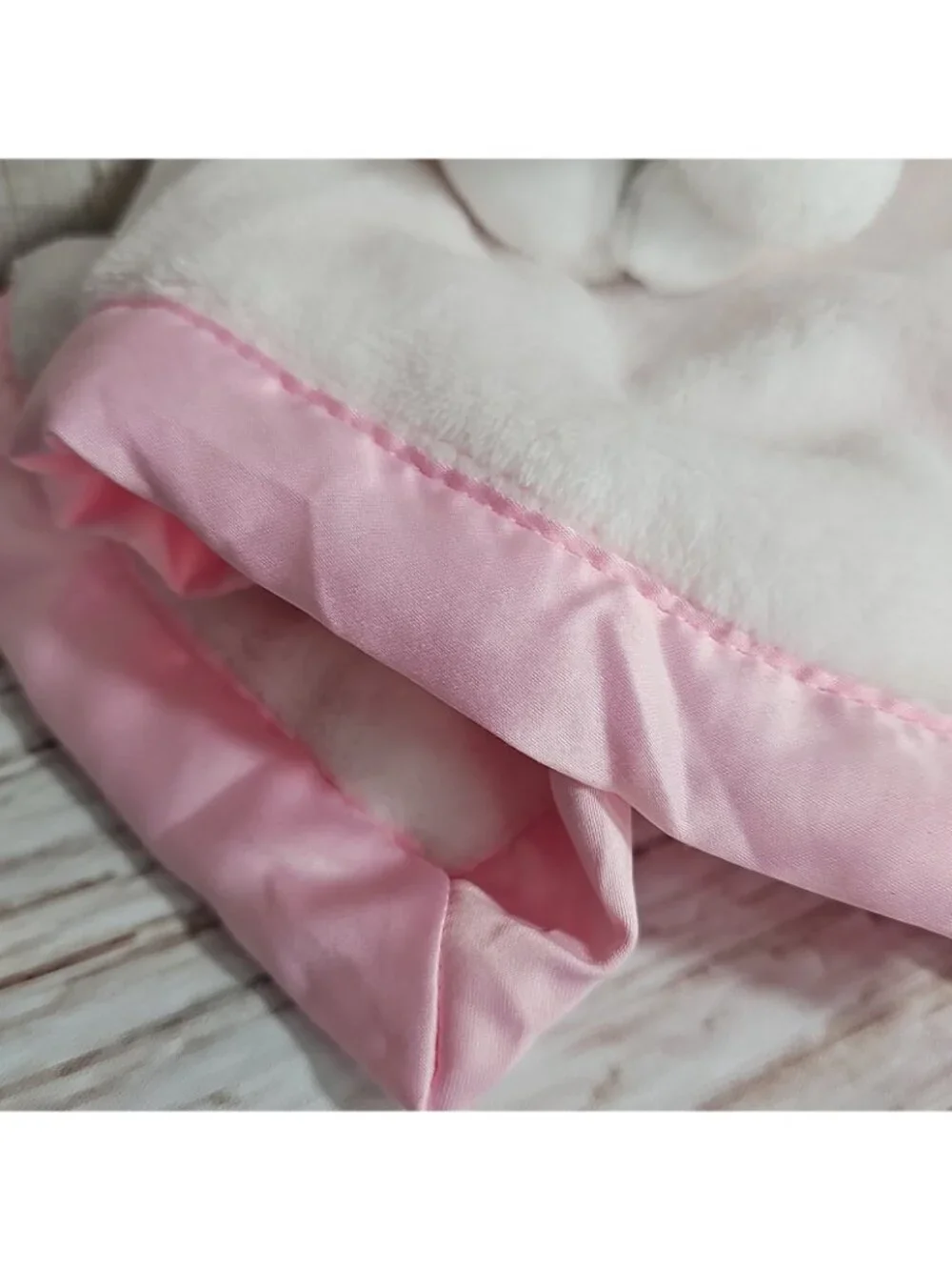 Carters White Unicorn Plush Pink Satin Trim Security Blanket Lovey Gold Horn